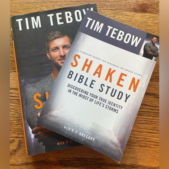 Shaken hardcover book by Tim Tebow and accompanying Bible study workbook - Picture 4 of 6